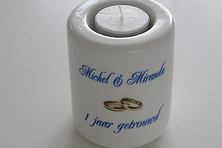 Jubileum Kaarsenhouder met Namen – Gepersonaliseerd