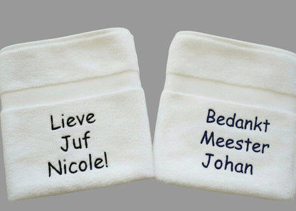 Juf en Meester bedankjes met naam