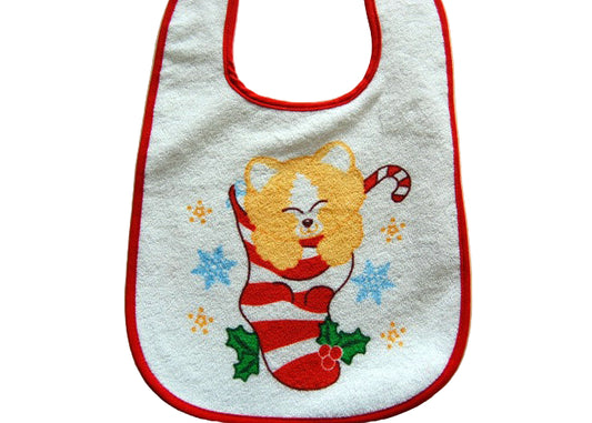 Kerstslabber met poes in kerstsok