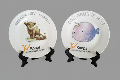 Kinderbordjes met logo