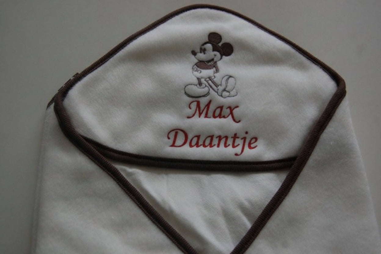 Mickey Mousse Fleecewikkeldeken met Naam