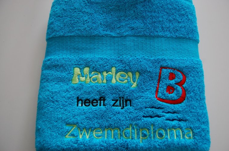 Zwemdiploma B cadeau| Borduurkado.nl