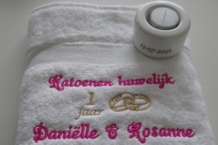 Origineel katoen huwelijk cadeau voor iedereen die 1 jaar is getrouwd.
