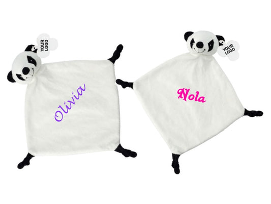 Panda knuffeldoekje met Naam - Gepersonaliseerd Cadeau - In-house Geborduurd