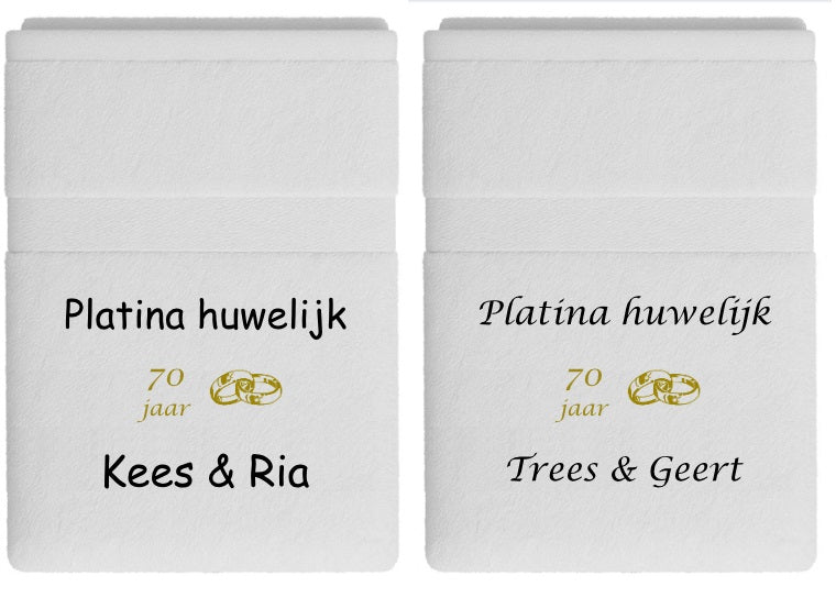 Platina huwelijk cadeau | 70 jaar getrouwd - Gepersonaliseerd Cadeau 
Geborduurd