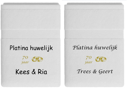 Platina huwelijk cadeau | 70 jaar getrouwd - Gepersonaliseerd Cadeau 
Geborduurd