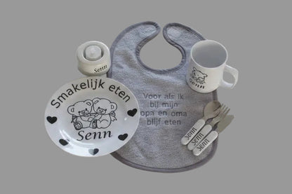 Slabber met tekst voor als ik bij opa en oma eten