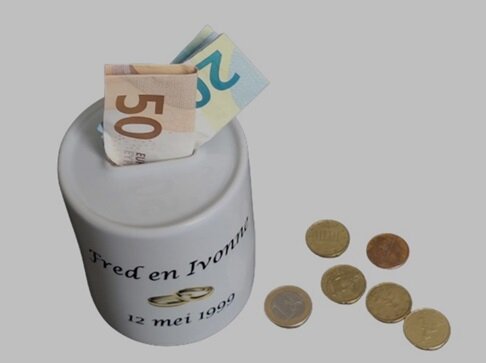 Spaarpot met gouden ring origineel cadeau