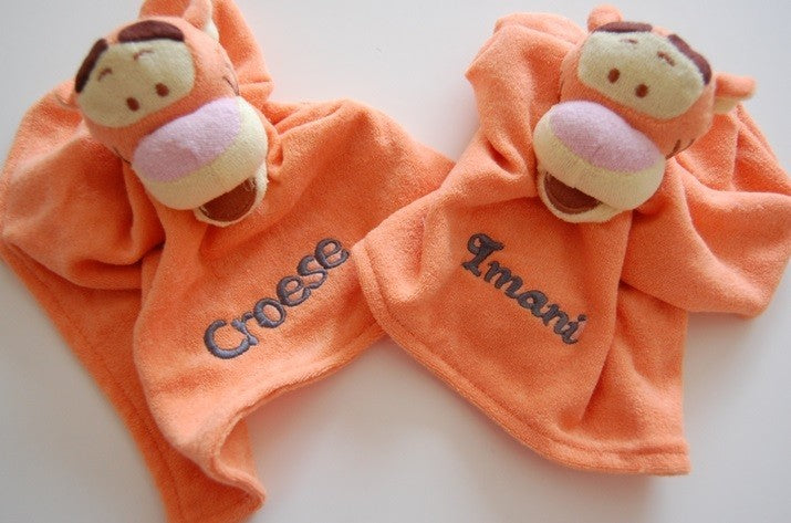 Tijgertje Knuffeldoek met Naam  Kraamcadeau Baby 
