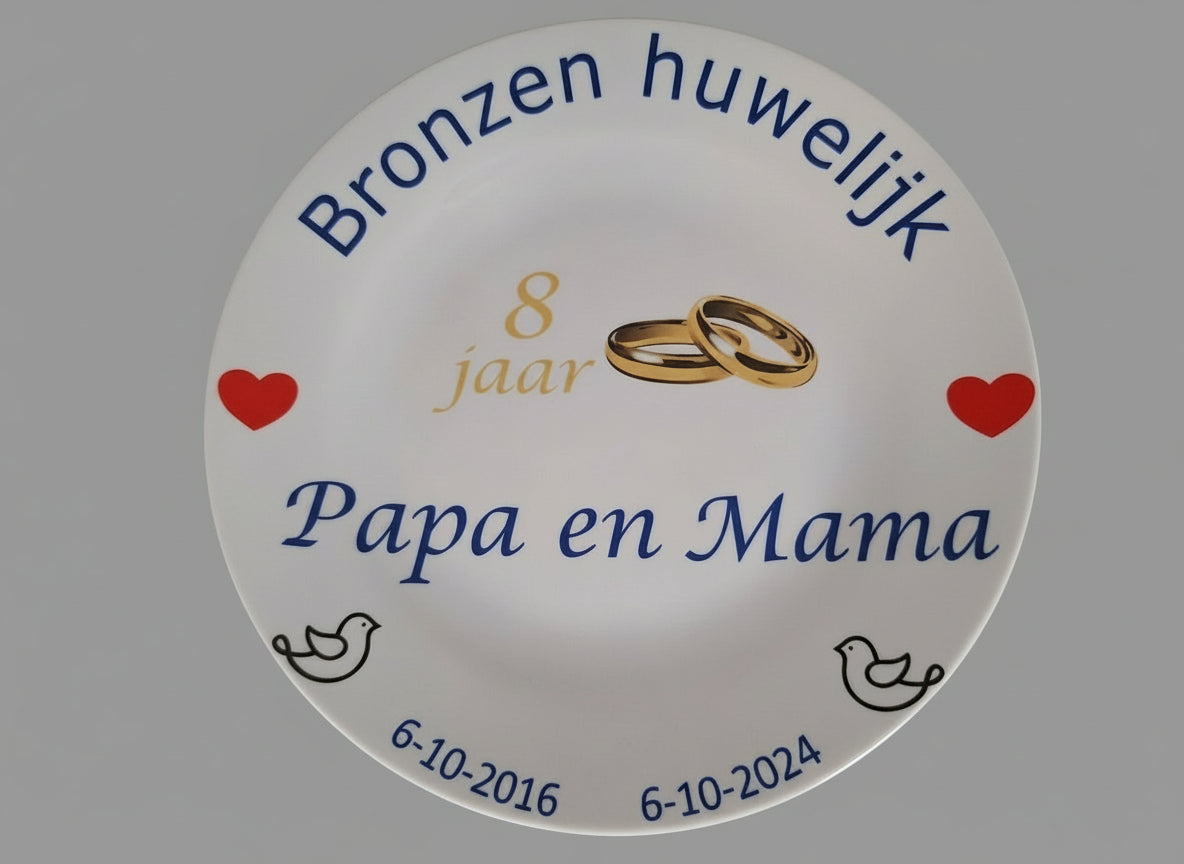 Trouwdag cadeau voor Papa en Mama met namen en trouwdatum