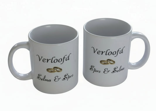 Verloofd cadeau mok met namen