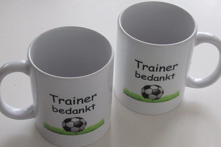 Koffiemok Voetbal Trainer bedankt | Cadeautip 2026|