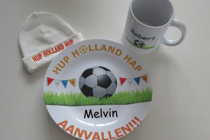 Hup Holland Hap bordje Rood - Gepersonaliseerd Cadeau - In-house Geborduurd