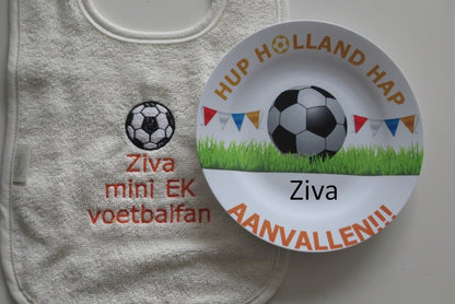 Hup Holland Hap bordje Rood - Gepersonaliseerd Cadeau - In-house Geborduurd
