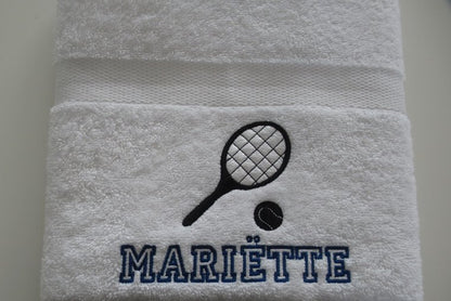 Tennis handdoek met naam geborduurd- Gepersonaliseerd Cadeau - Borduurkado