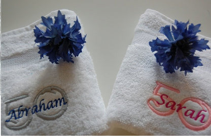 Witte handdoek Abraham 50 jaar