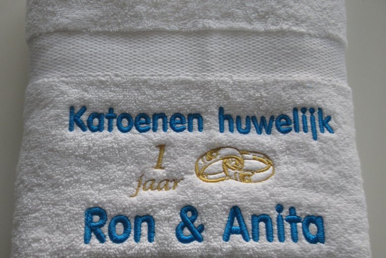 Witte handdoek set voor katoenen huwelijk  €15.99