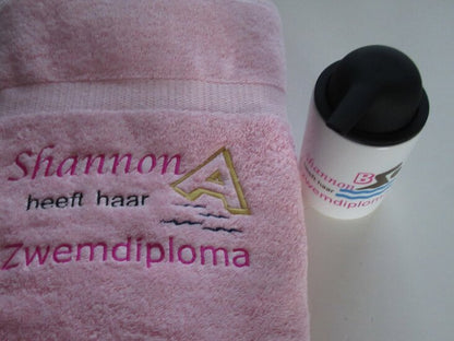 Zwemdiploma A cadeau met Naam - Gepersonaliseerd Cadeau - In-house Geborduurd