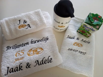 Jubileum Zeeppomp met Namen - Gepersonaliseerd Cadeau - In-house Geborduurd