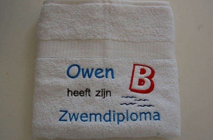 Zwemdiploma B cadeau| Borduurkado.nl