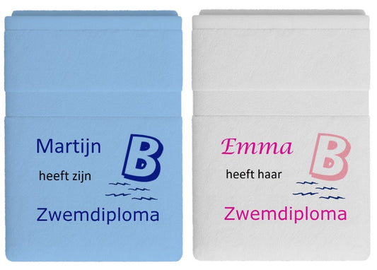 Zwemdiploma B handdoek cadeau | Borduurkado.nl