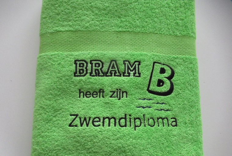 Afzwemmen kado diploma B| Borduurkado.nl
