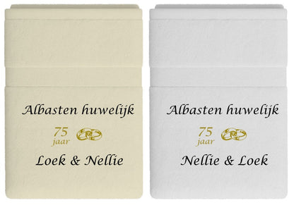 Albasten huwelijk cadeau | 75 jaar getrouwd - Gepersonaliseerd Cadeau - In-house Geborduurd