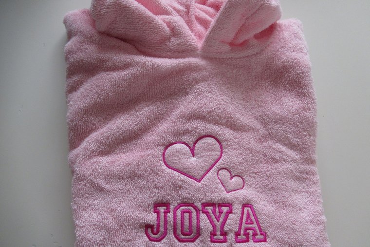 Badponcho met Naam meisje met afbeelding - Kinderponcho Strand & Zwembad - Gepersonaliseerd Cadeau 