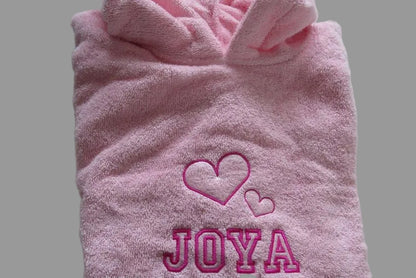 Badponcho met Naam meisje met afbeelding - Kinderponcho Strand & Zwembad - Gepersonaliseerd Cadeau 