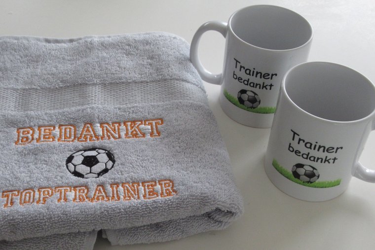 Trainer bedankt cadeau