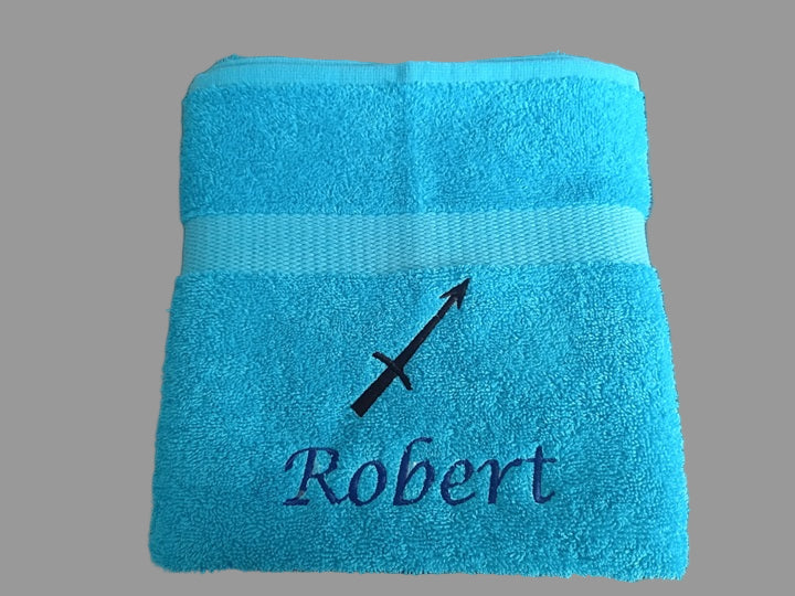 Handdoek met sterrenbeeld en naam - Gepersonaliseerd Cadeau - Geborduurd