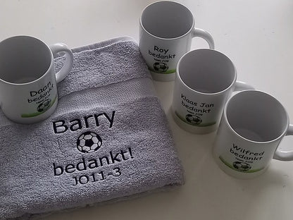 Trainer - Coach Voetbal bedankt | Persoonlijk cadeau | Borduurkado