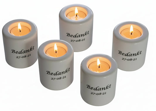Kaarsenhouder met Tekst – Gepersonaliseerd Bedankt Cadeau