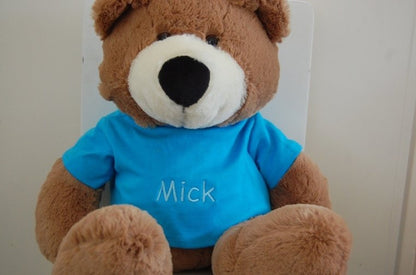 Knuffel met Naam 40 cm Bruin - Gepersonaliseerd Cadeau - In-house Geborduurd