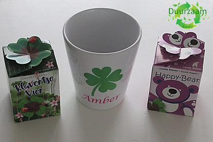Bloempot met Naam – Origineel Bedankt Cadeau - Gepersonaliseerd Cadeau - In-house Geborduurd