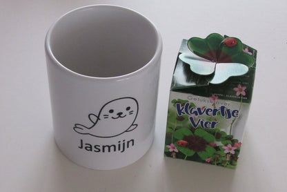 Bloempot met Naam – Origineel Bedankt Cadeau - Gepersonaliseerd Cadeau - In-house Geborduurd