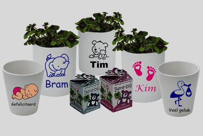 Bloempot met logo - Gepersonaliseerd Cadeau - In-house Geborduurd