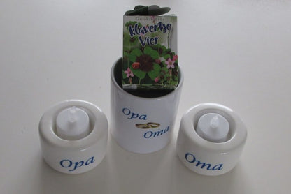 Bloempot Jubileum met Namen en Ringen – Huwelijkscadeau - Gepersonaliseerd Cadeau - In-house Geborduurd
