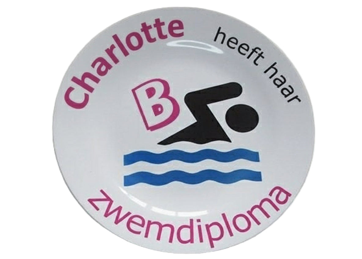 Bordje met Naam Zwemdiploma B | Persoonlijk cadeau