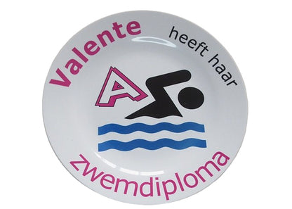 Bordje met Naam Zwemdiploma A Rood - Gepersonaliseerd Cadeau - In-house Geborduurd