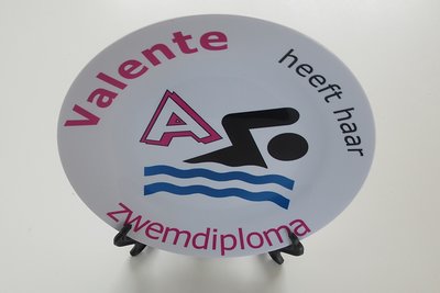 Bordje met Naam Zwemdiploma A Rood - Gepersonaliseerd Cadeau - In-house Geborduurd