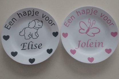 Kinderbordje met Naam en Afbeelding - Gepersonaliseerd Cadeau - In-house Geborduurd