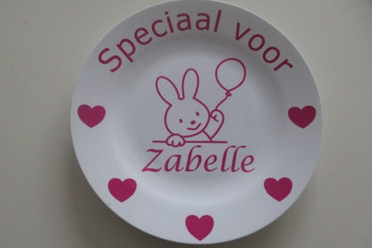 Kinderbordje met Naam en Afbeelding - Gepersonaliseerd Cadeau - In-house Geborduurd