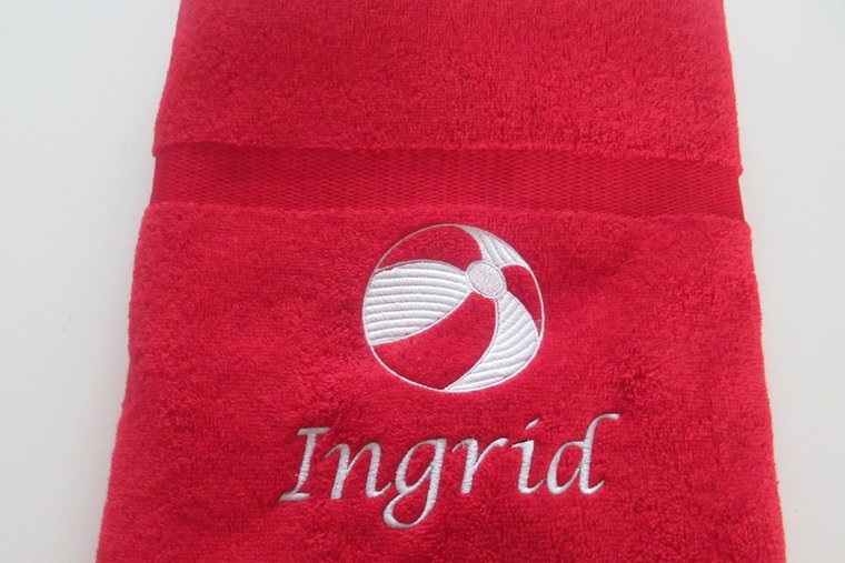Badlaken met naam en afbeelding - Gepersonaliseerd kado - Geborduurd