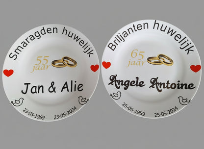 65 Jaar getrouwd cadeau| Uniek Design| Borduurkado