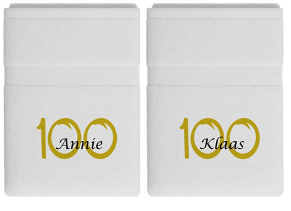 100 jaar cadeau met naam en leeftijd - Gepersonaliseerd Cadeau -Geborduurd