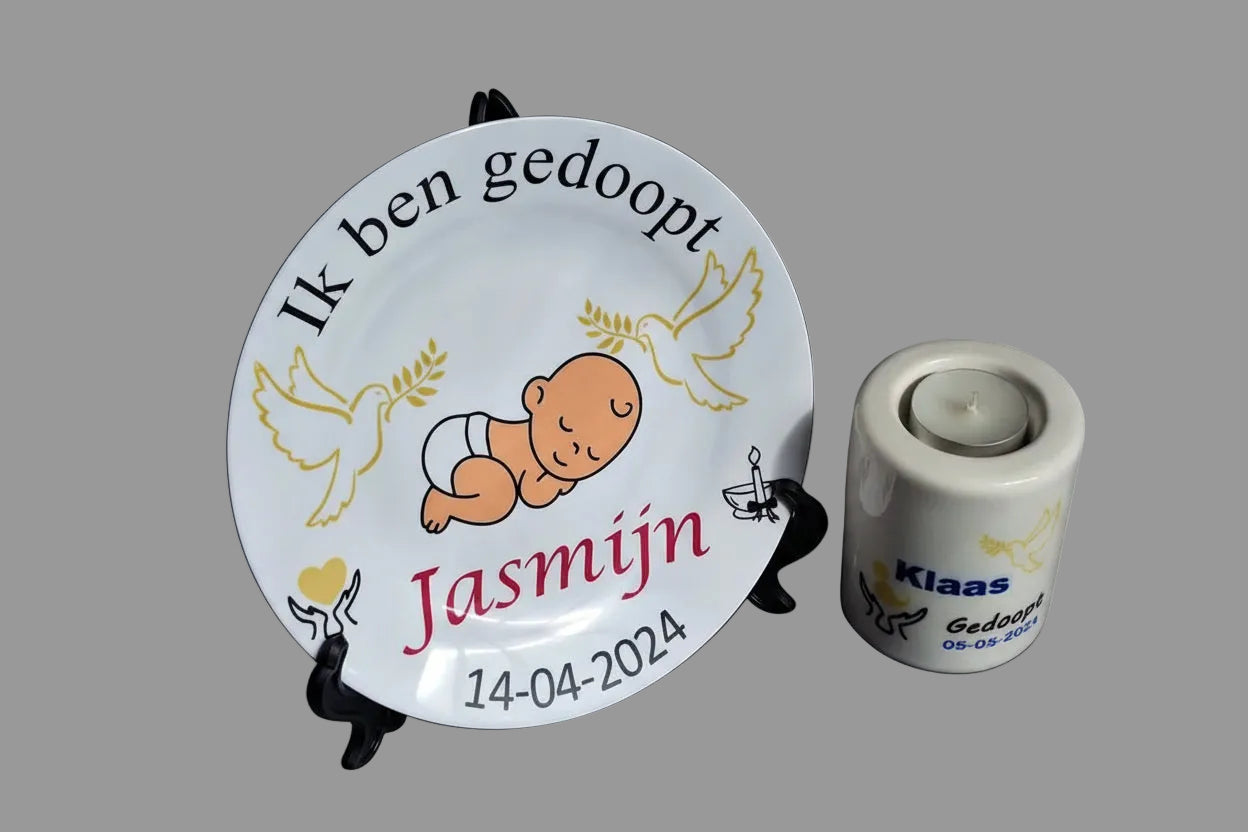 doop cadeau waxinelichthouder en doopfeest decoratie voor doop