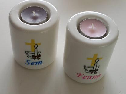 doopcadeau voor kerkelijke gelegenheid waxinelichthouders