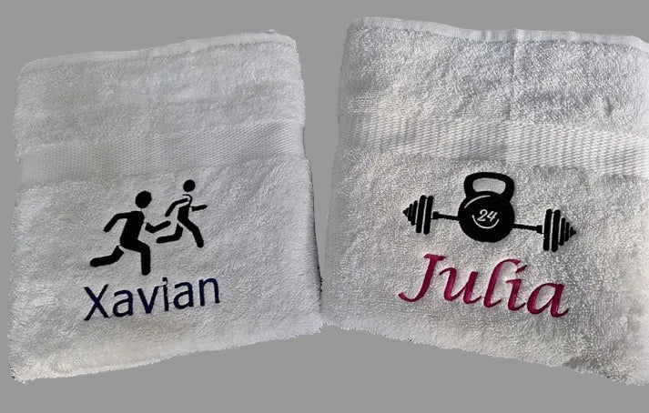 Fitness handdoek met naam - Gepersonaliseerd Cadeau -
