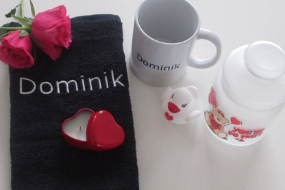 Gastendoek met naam of tekst - Gepersonaliseerd Cadeau - In-house Geborduurd